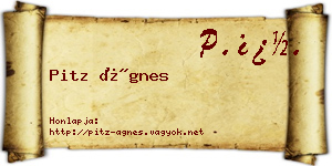 Pitz Ágnes névjegykártya